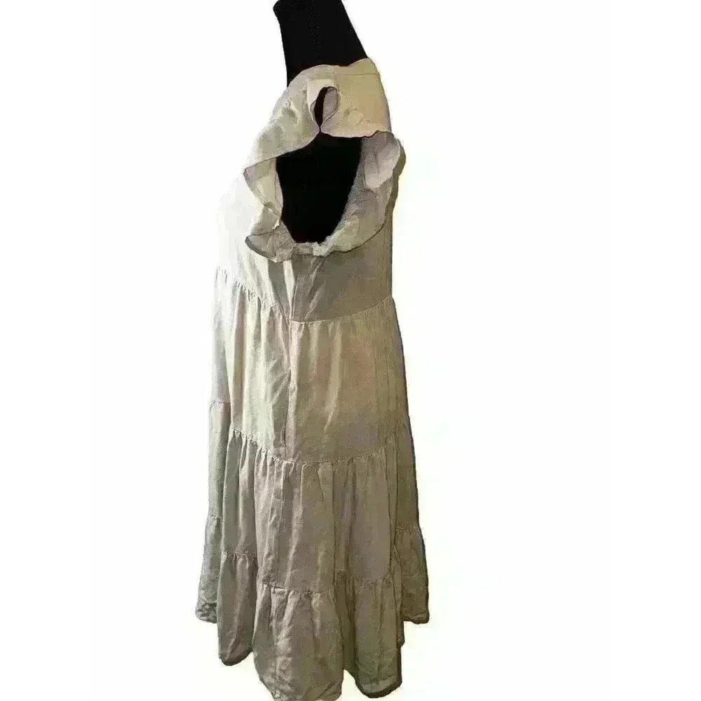 Mint Julep Shop‎ the Mint Ivory Tiered Dress Size Medium - Picture 3 of 9